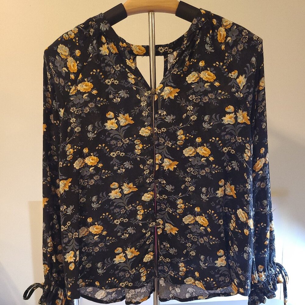 American Eagle Blouse - XS Navy Blue Floral - Picture 5 of 13